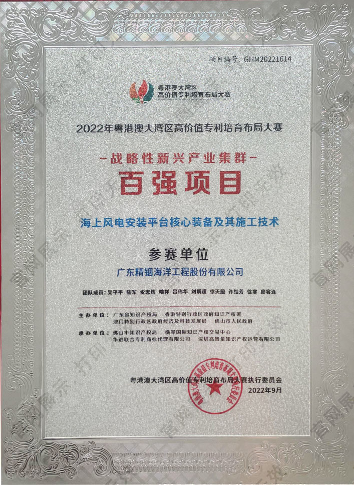 大灣區(qū)專利布局大賽百強項目